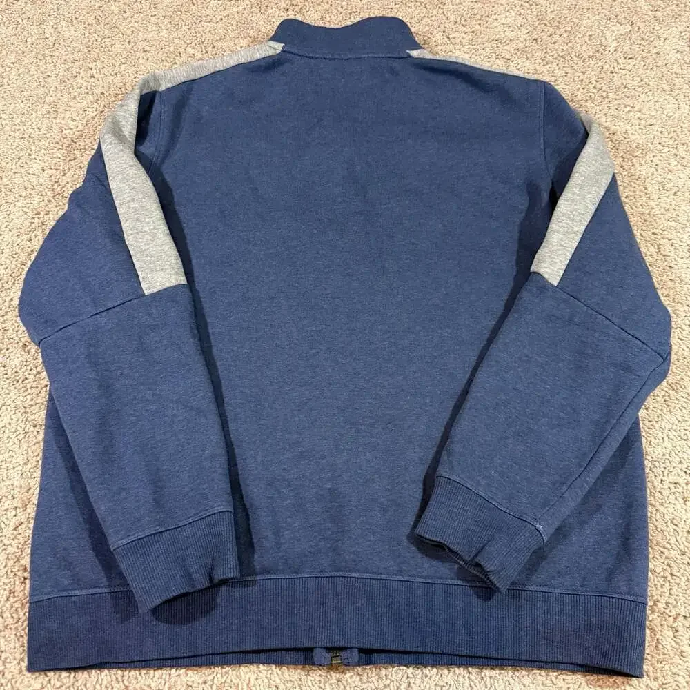 Puma Full Zip Track Jacket Mens Large Blue Gray Fleece Lined Athletic Sweatshirt